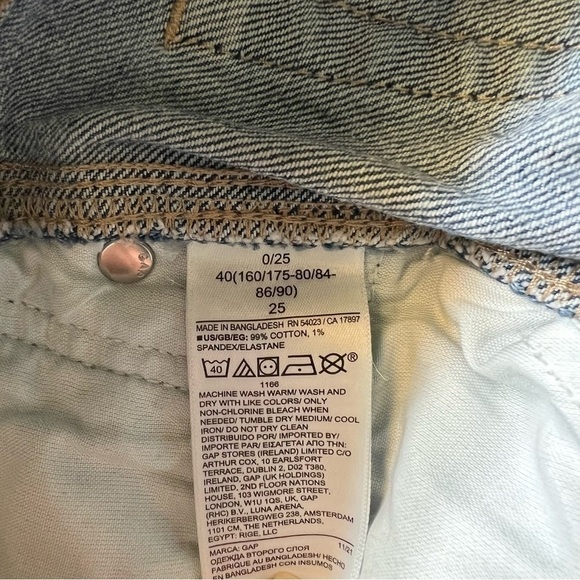 Gap denim button fly high rise cheeky shorts size 0/25 - Picture 10 of 13